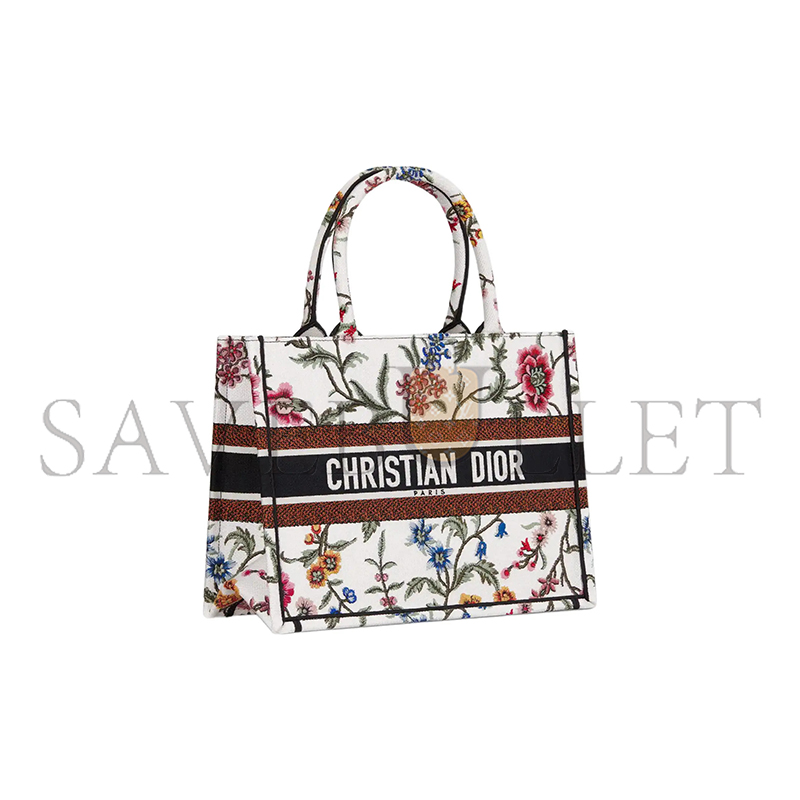 D*or canvas embroidered medium book tote m1296zeau-m933 (36*27*16.5cm)